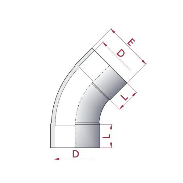Bogen 45°, PVC, 125 mm