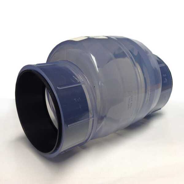 Rückschlagventil PVC transparent 110 mm, Federlos