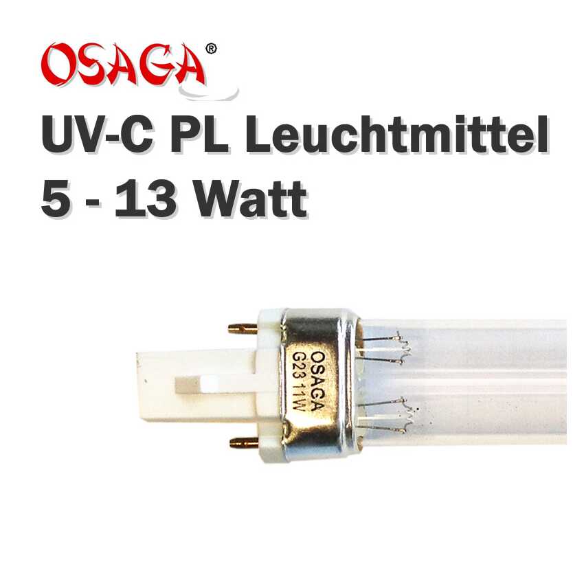 11 oder 13 Watt 8,99€/Stück 7 9 2 Stück Osaga UVC Ersatzlampe Ersatzröhre 5 